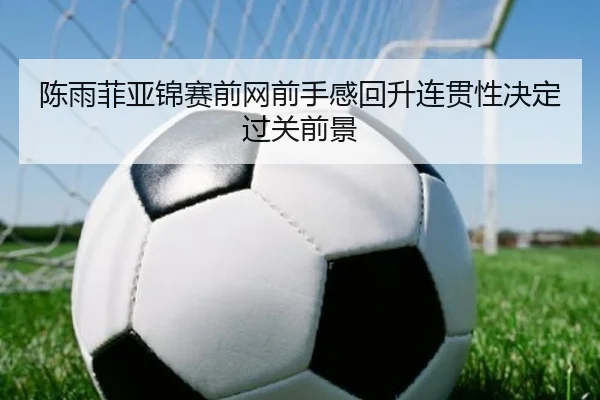 陈雨菲亚锦赛前网前手感回升连贯性决定过关前景（MILANSPORT）